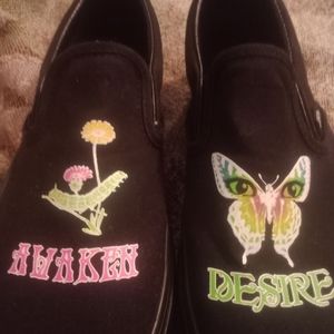 Women's Morph Blackout Black Canvas Upper Stack Form Glow In The Dark Shoes.